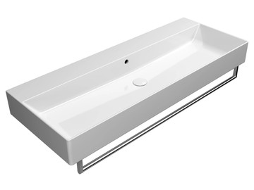 KUBE X 120X47 - Rectangular single ceramic washbasin with towel rail by GSI ceramica - view 2